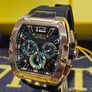 Invicta Racing Men’s  Model 48468 Chronograph Watch Gold/Black Green Accents